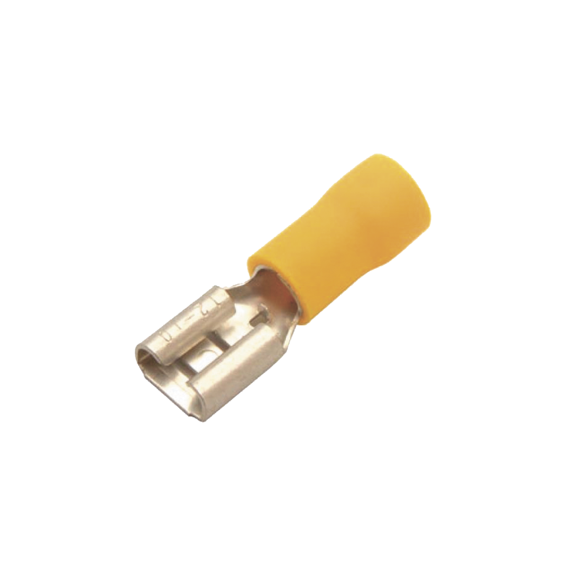 AE55096|Terminal tipo hembra aislada 0.250 / 12 - 10 AWG / Amarillo / Para bater?¡as con terminal F1 / Paquete de 25 piezas.